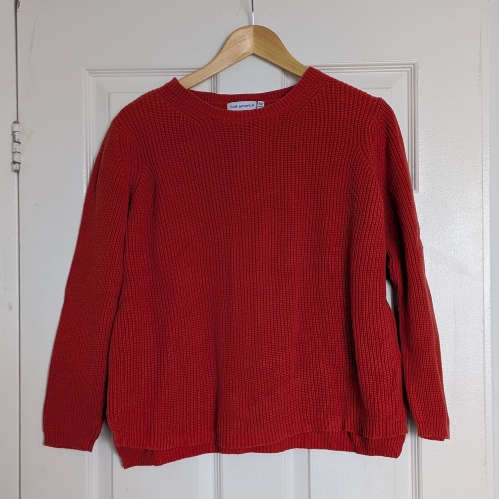 525 America Vibrant Orange/Red Crew Neck Sweater